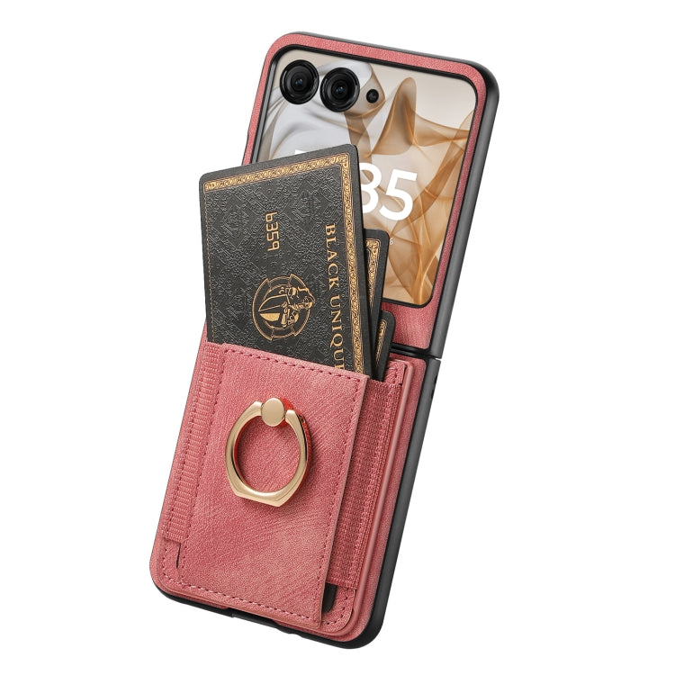 For Motorola Razr 50 Ultra Retro Skin-feel Ring Card Bag Phone Case