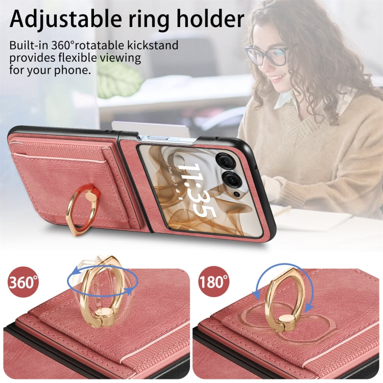 For Motorola Razr 50 Ultra Retro Skin-feel Ring Card Bag Phone Case