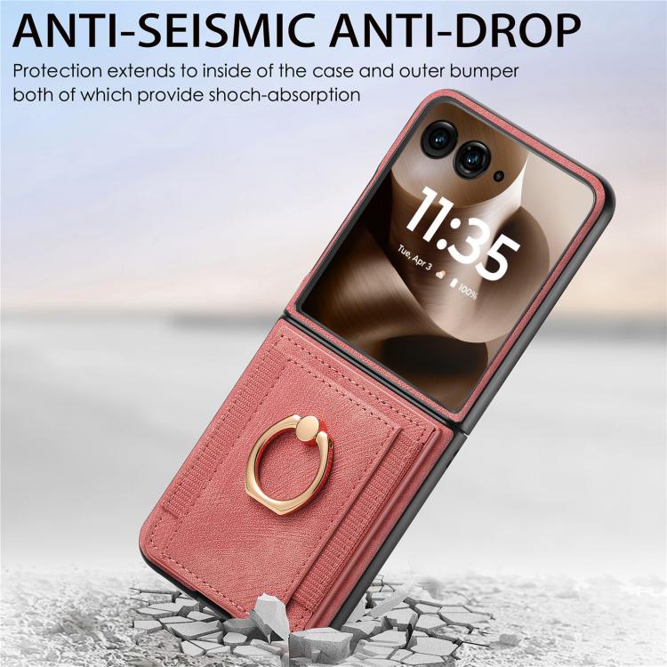 For Motorola Razr 60 Retro Skin-feel Ring Card Bag Phone Case