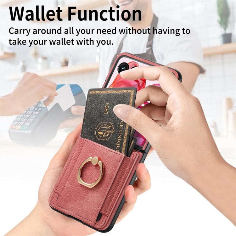 For Motorola Razr 60 Retro Skin-feel Ring Card Bag Phone Case