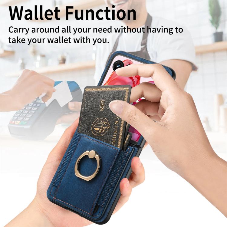 For Motorola Razr 60 Ultra Retro Skin-feel Ring Card Bag Phone Case