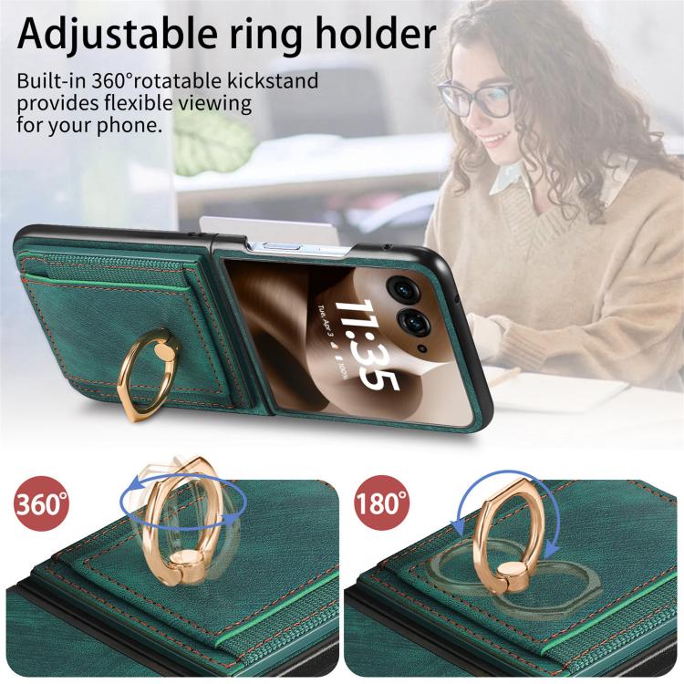 For Motorola Razr 60 Ultra Retro Skin-feel Ring Card Bag Phone Case