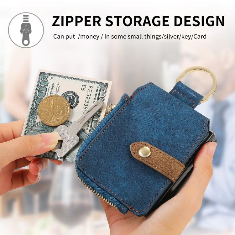For Motorola Razr 50 Ultra Retro Ring Vertical Zipper Wallet Phone Case