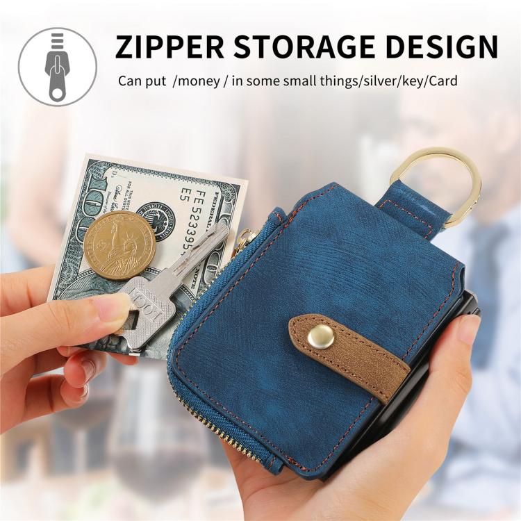 For Motorola Razr 60 Ultra Retro Ring Vertical Zipper Wallet Phone Case