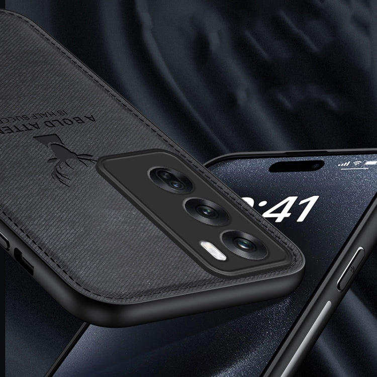 For OPPO Reno12 Global Deer Head Cloth Skin All-inclusive Phone Case