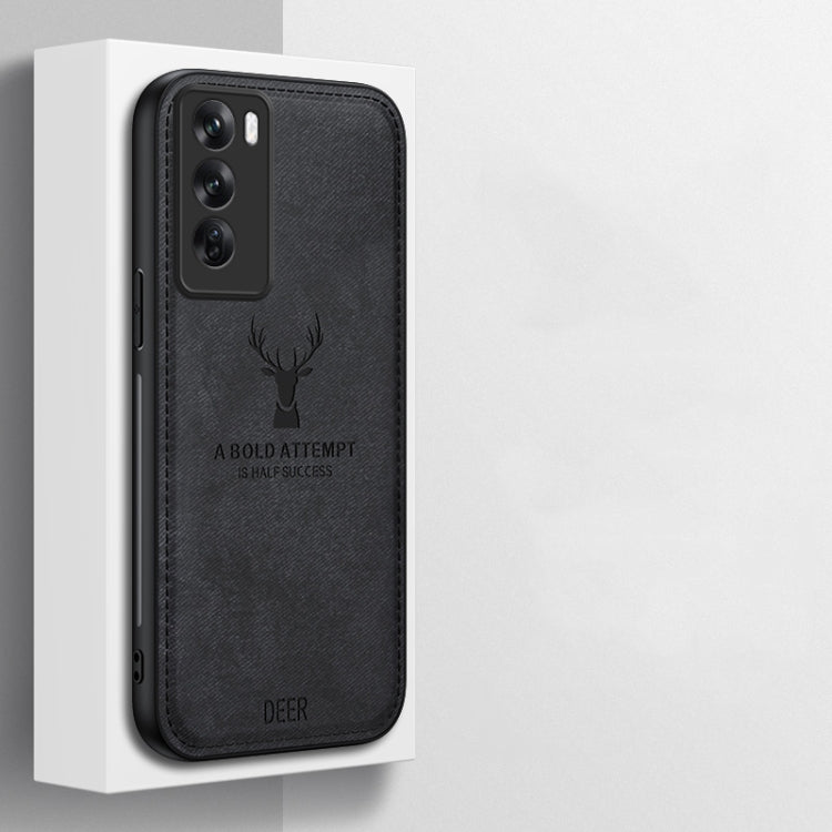 For OPPO Reno12 Global Deer Head Cloth Skin All-inclusive Phone Case