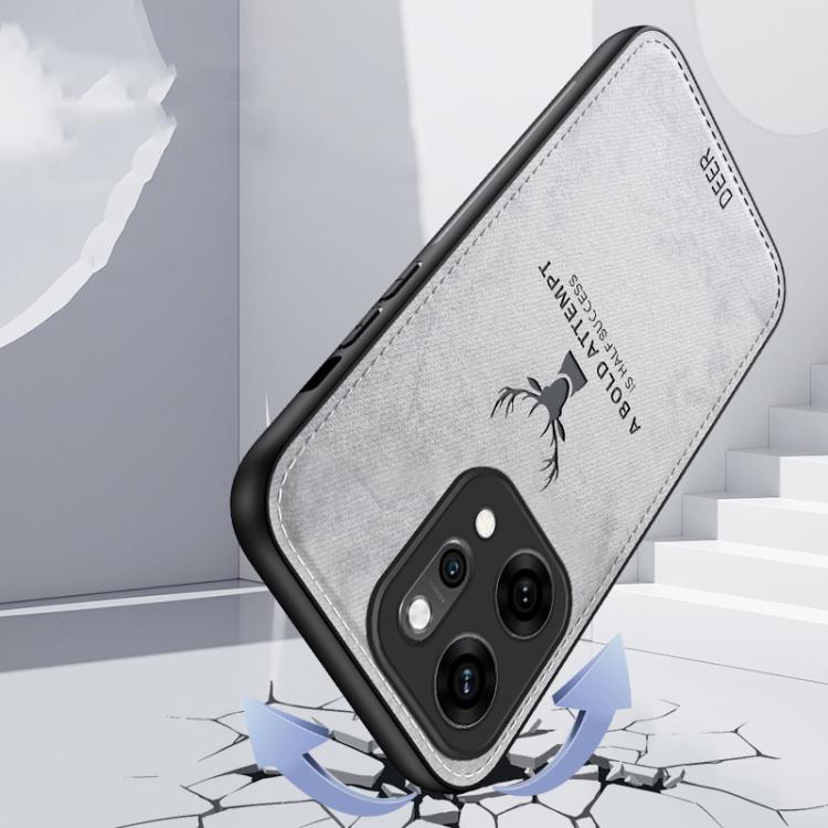 For OPPOReno14 Global Deer Head Cloth Skin All-inclusive Phone Case