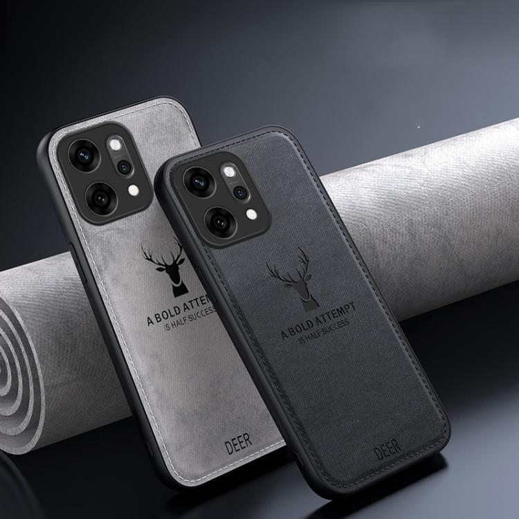 For OPPOReno14 Global Deer Head Cloth Skin All-inclusive Phone Case