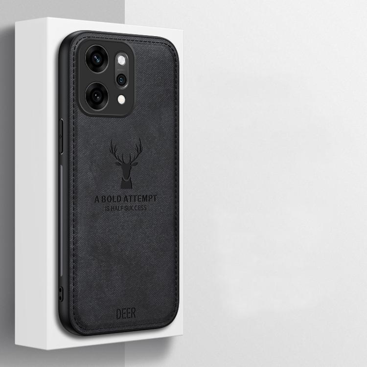 For OPPOReno14 Global Deer Head Cloth Skin All-inclusive Phone Case