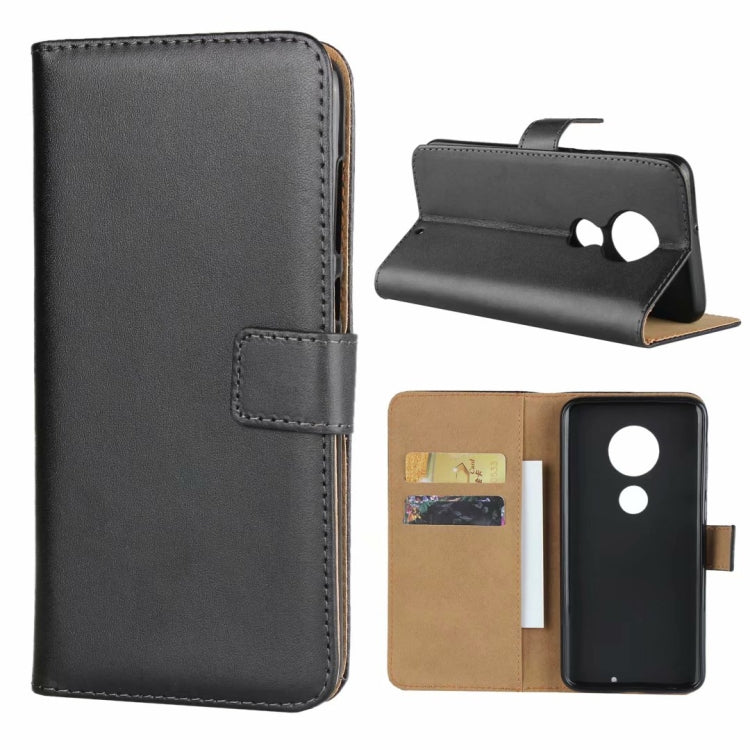 Leather Horizontal Flip Holster for Moto G7, with Magnetic Clasp and Bracket and Card Slot and Wallet(Black)