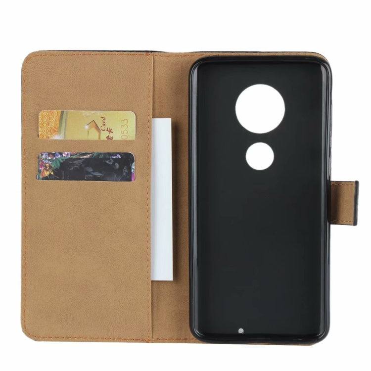Leather Horizontal Flip Holster for Moto G7, with Magnetic Clasp and Bracket and Card Slot and Wallet(Black)