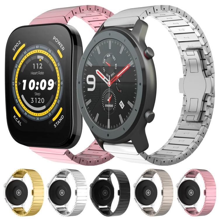 For Amazfit Watch GTR 47mm 22mm One-Bead Paint Butterfly Buckle Alloy Watch Band
