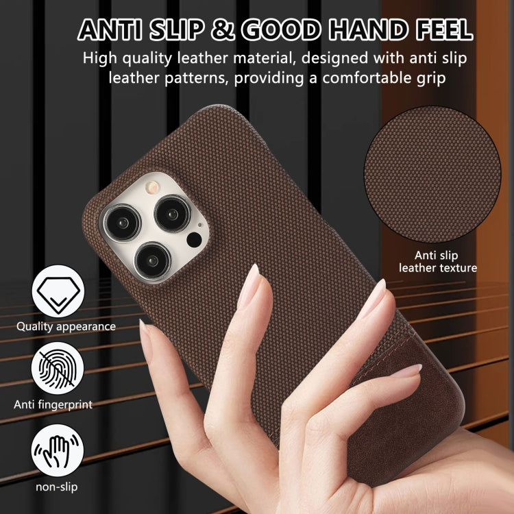 For iPhone 12 Stitching Cloth PU Shockproof Phone Case