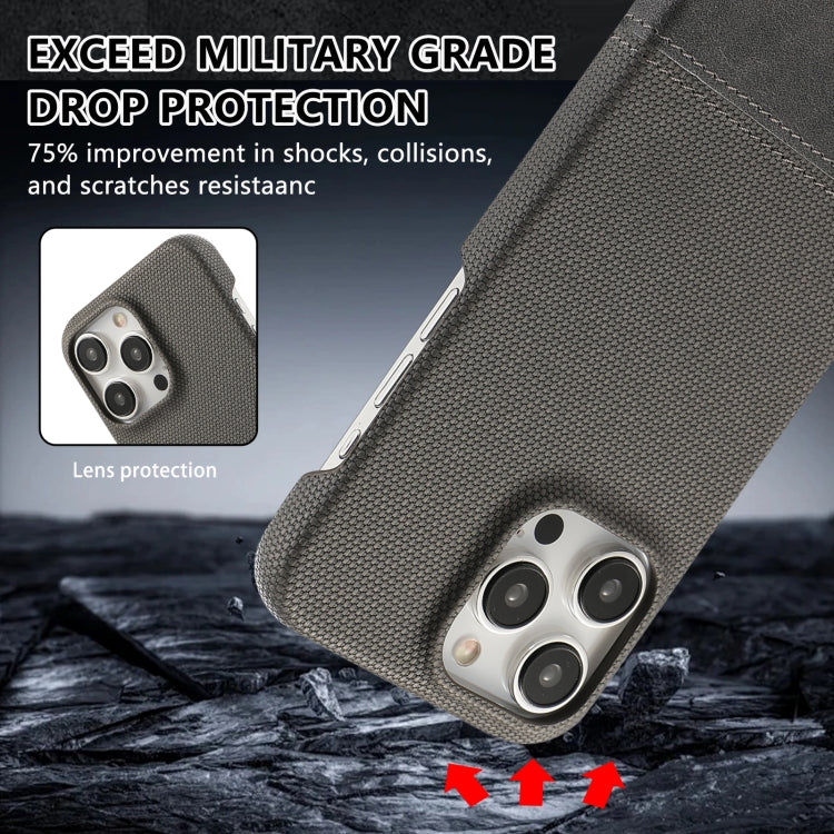 For iPhone 12 Stitching Cloth PU Shockproof Phone Case