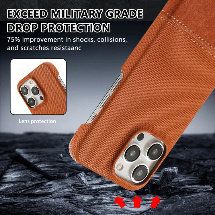 For iPhone 12 Stitching Cloth PU Shockproof Phone Case