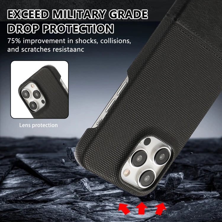 For iPhone 12 Pro Max Stitching Cloth PU Shockproof Phone Case