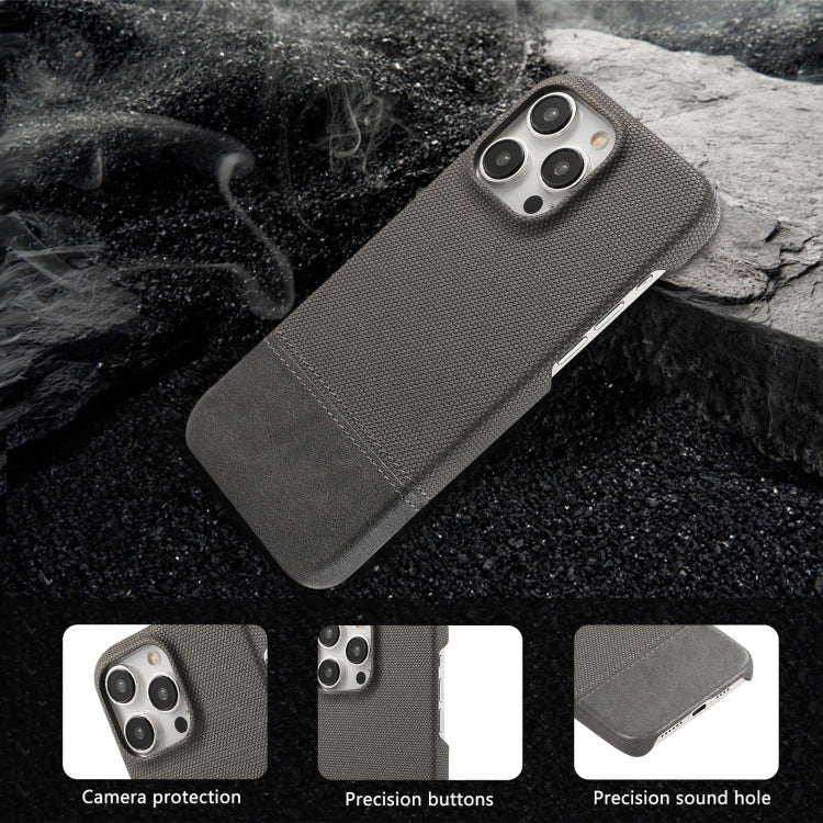 For iPhone 13 Pro Stitching Cloth PU Shockproof Phone Case