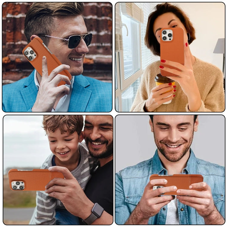 For iPhone 13 Pro Stitching Cloth PU Shockproof Phone Case