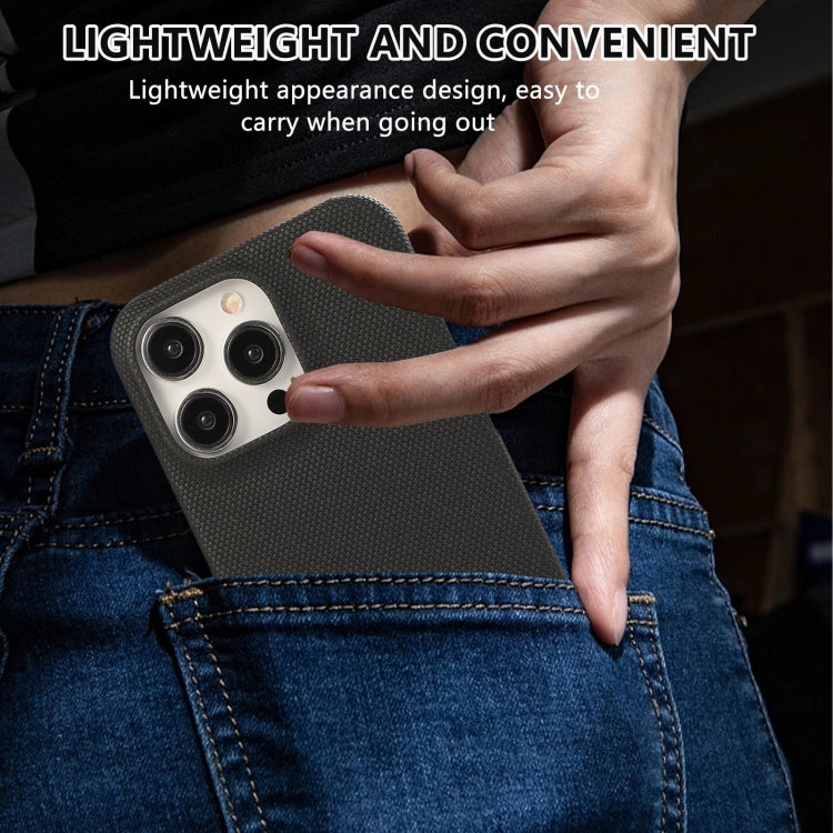 For iPhone 13 Pro Max Stitching Cloth PU Shockproof Phone Case