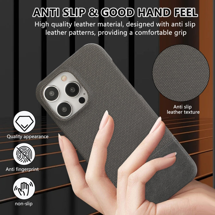 For iPhone 13 Pro Max Stitching Cloth PU Shockproof Phone Case