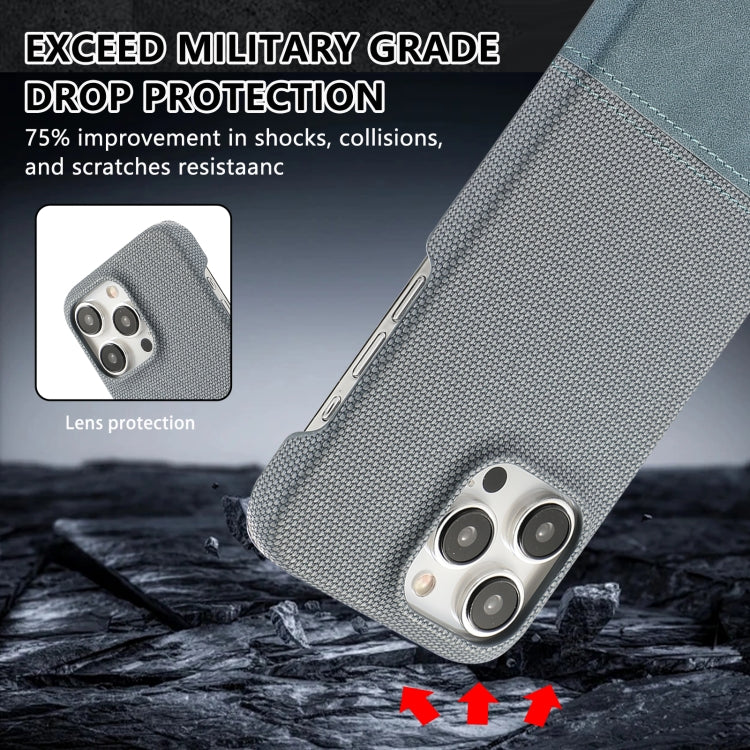 For iPhone 14 Stitching Cloth PU Shockproof Phone Case