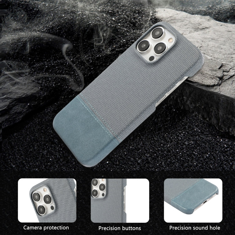 For iPhone 14 Stitching Cloth PU Shockproof Phone Case
