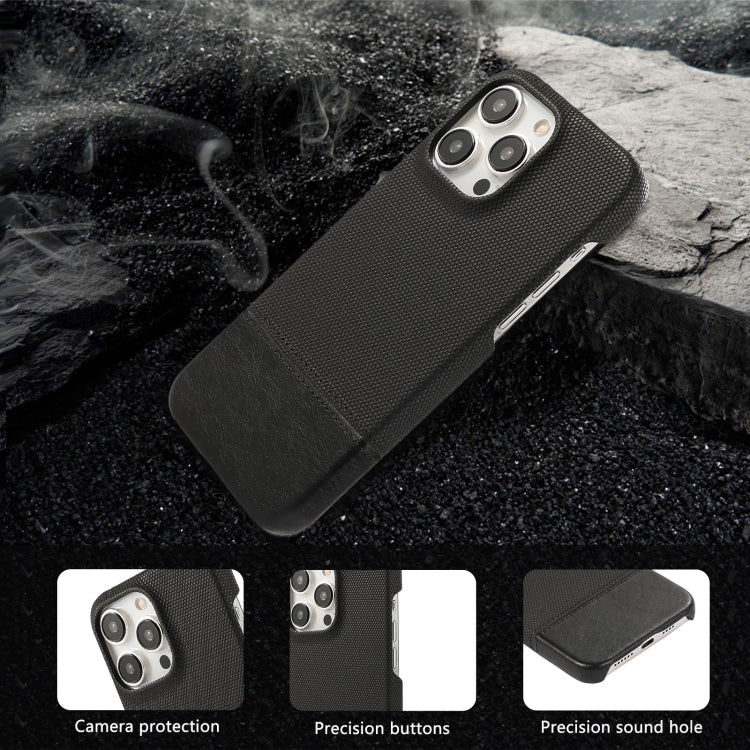 For iPhone 14 Stitching Cloth PU Shockproof Phone Case