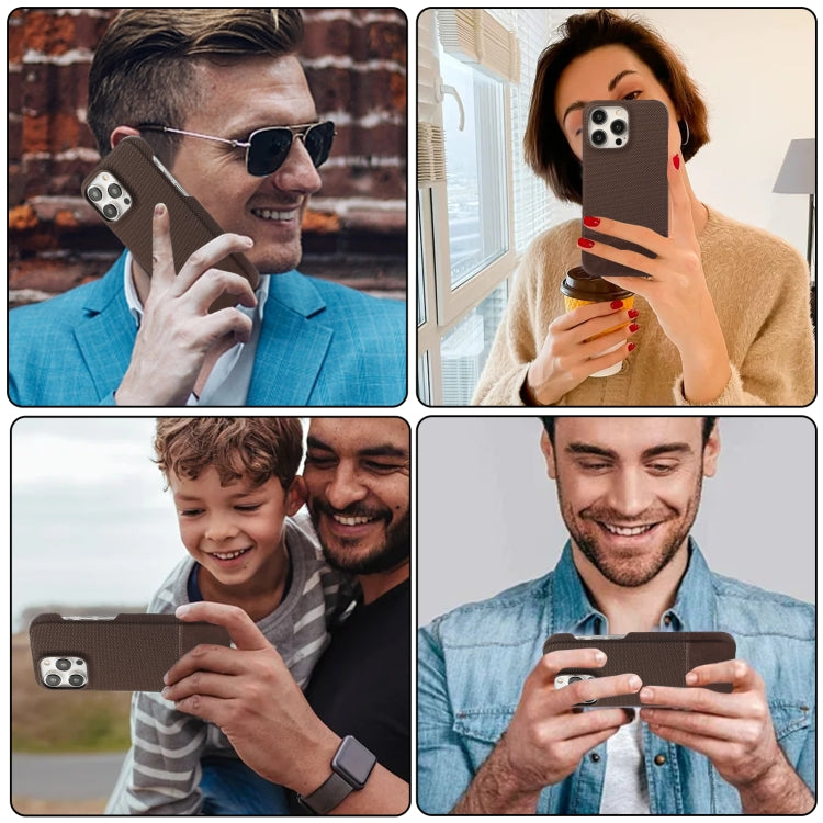 For iPhone 14 Pro Stitching Cloth PU Shockproof Phone Case