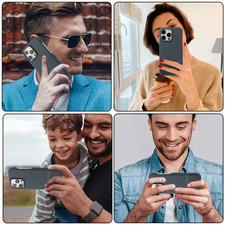 For iPhone 14 Pro Stitching Cloth PU Shockproof Phone Case
