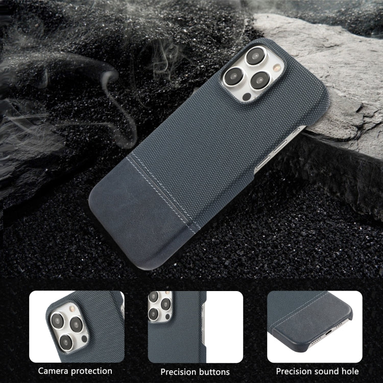 For iPhone 14 Plus Stitching Cloth PU Shockproof Phone Case