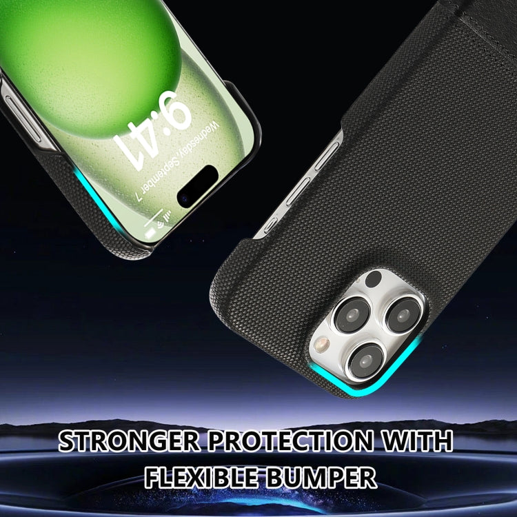 For iPhone 15 Pro Stitching Cloth PU Shockproof Phone Case