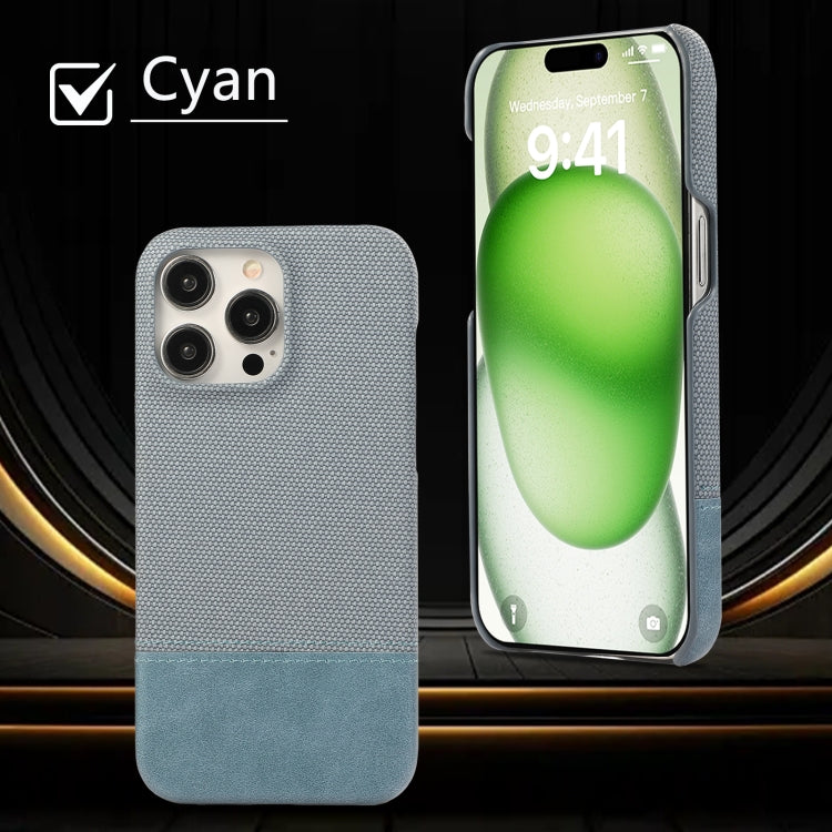 For iPhone 15 Plus Stitching Cloth PU Shockproof Phone Case
