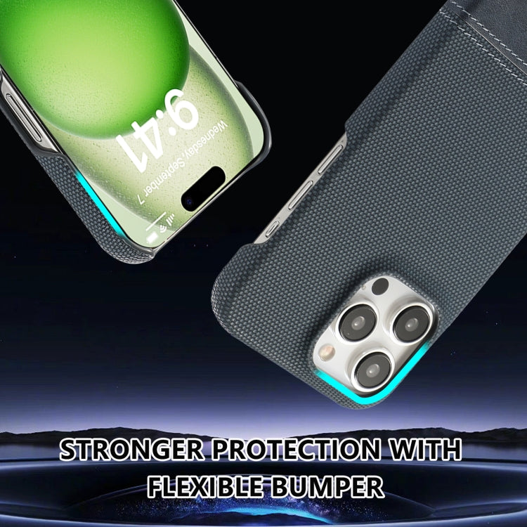 For iPhone 15 Plus Stitching Cloth PU Shockproof Phone Case