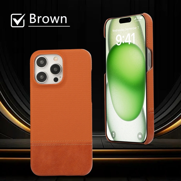 For iPhone 15 Plus Stitching Cloth PU Shockproof Phone Case