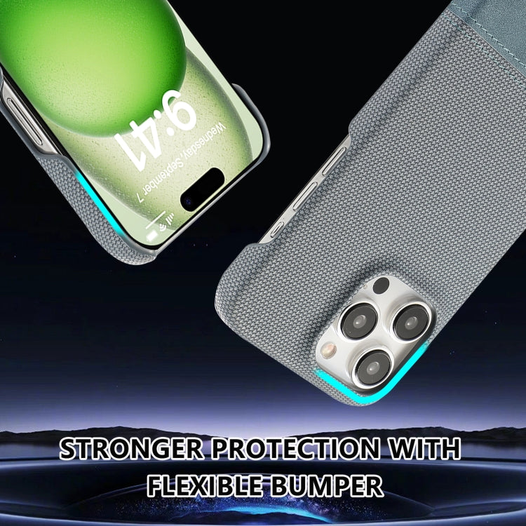 For iPhone 16 Pro Stitching Cloth PU Shockproof Phone Case