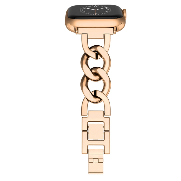 For Apple Watch SE 2023 44mm Quick-Release Metal Chain Watch Band