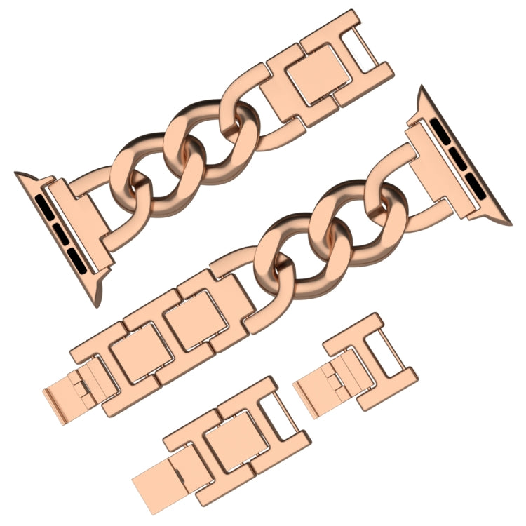 For Apple Watch Series 9 45mm Quick-Release Metal Chain Watch Band