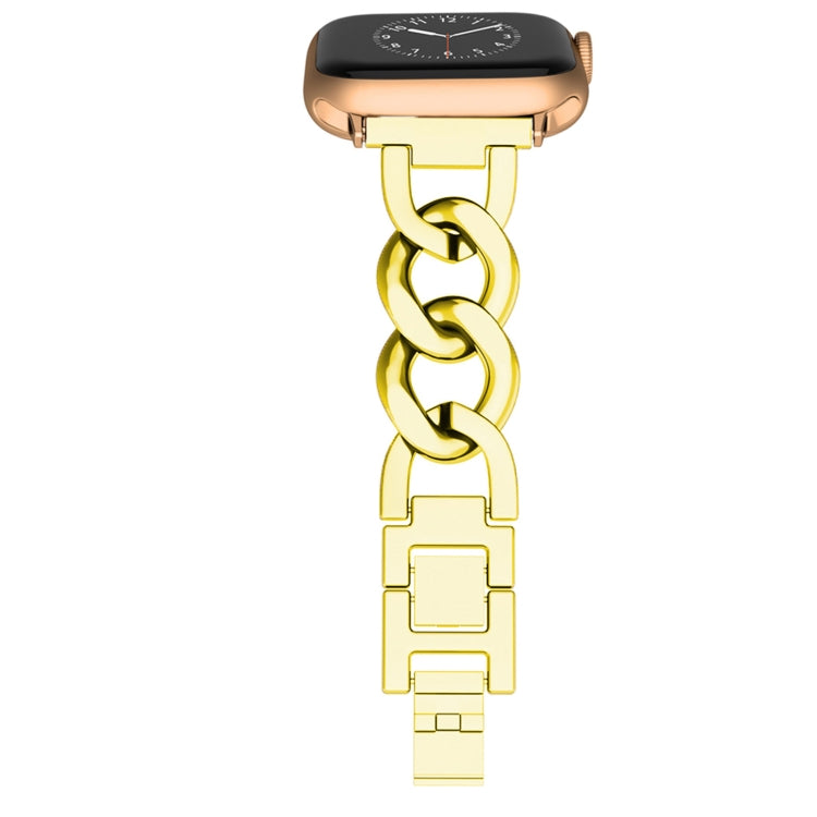 For Apple Watch Series 8 41mm Quick-Release Metal Chain Watch Band