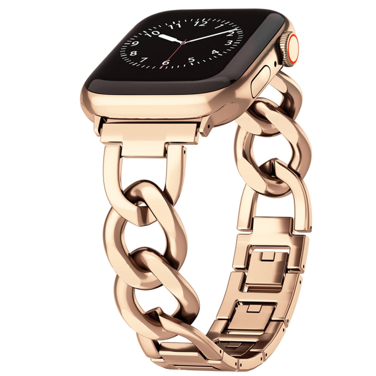 For Apple Watch Series 8 41mm Quick-Release Metal Chain Watch Band
