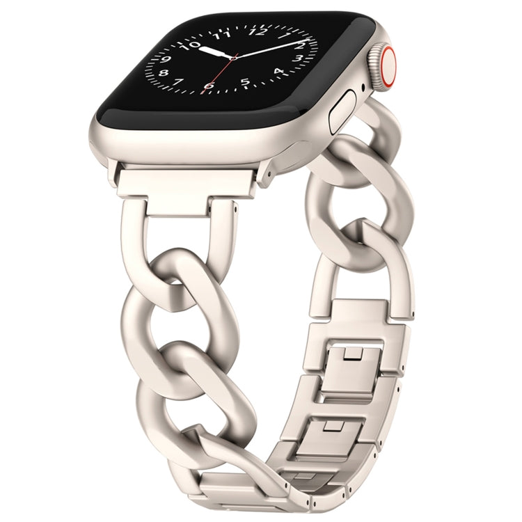 For Apple Watch Series 7 41mm Quick-Release Metal Chain Watch Band