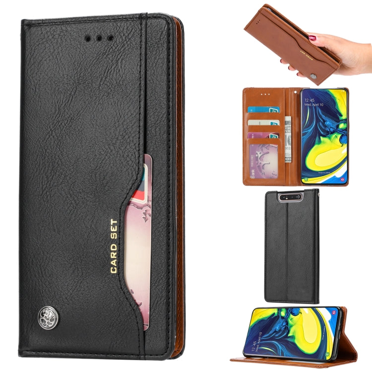 Knead Skin Texture Horizontal Flip Leather Case for Galaxy A80 / A90, with Photo Frame & Holder & Card Slots & Wallet