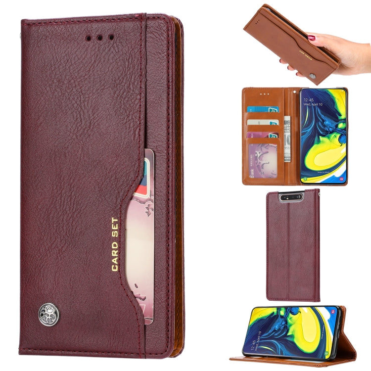 Knead Skin Texture Horizontal Flip Leather Case for Galaxy A80 / A90, with Photo Frame & Holder & Card Slots & Wallet