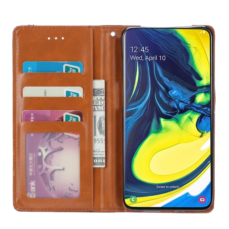 Knead Skin Texture Horizontal Flip Leather Case for Galaxy A80 / A90, with Photo Frame & Holder & Card Slots & Wallet