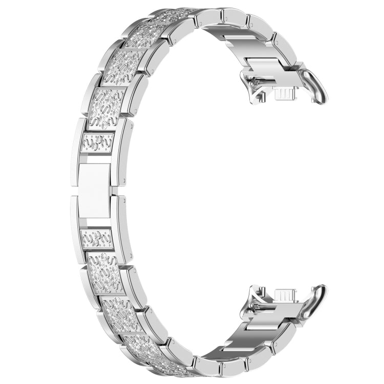For Xiaomi Smart Band 9 / 9 NFC Diamond Three Beads Stainless Steel Metal Watch Band