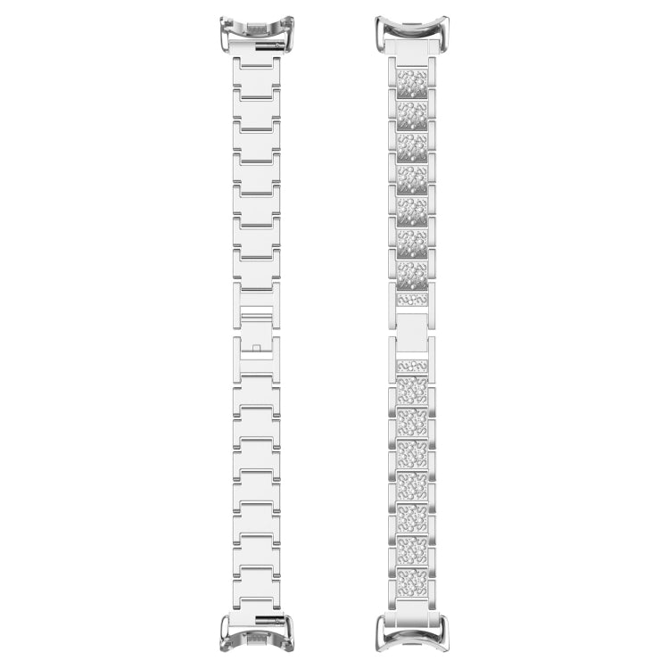 For Xiaomi Smart Band 9 / 9 NFC Diamond Three Beads Stainless Steel Metal Watch Band