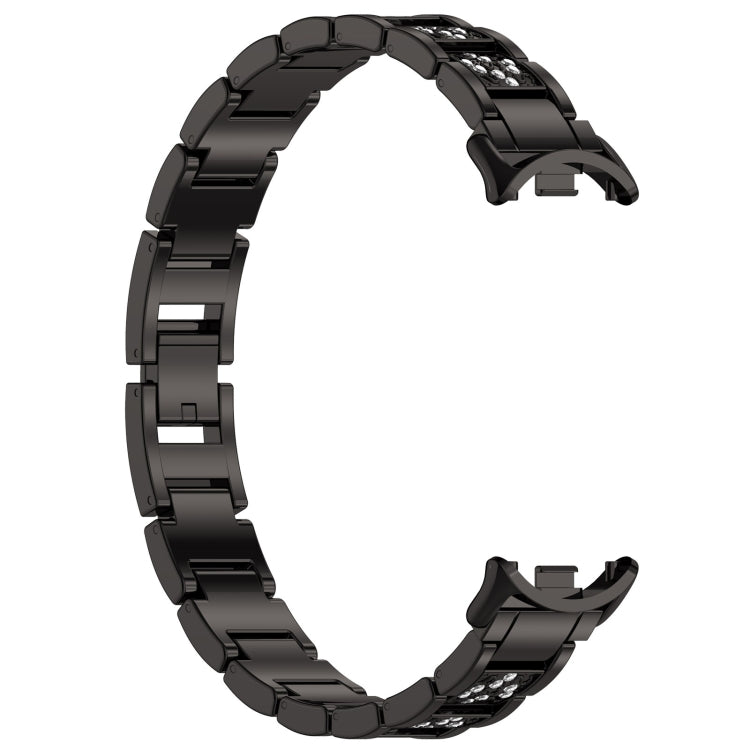 For Xiaomi Smart Band 9 / 9 NFC Diamond Three Beads Stainless Steel Metal Watch Band