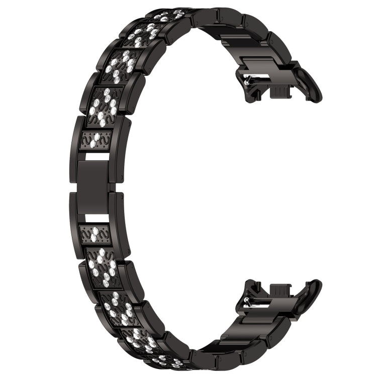 For Xiaomi Smart Band 9 / 9 NFC Diamond Three Beads Stainless Steel Metal Watch Band