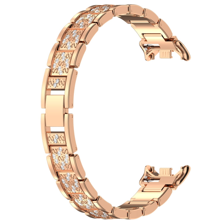 For Xiaomi Smart Band 9 / 9 NFC Diamond Three Beads Stainless Steel Metal Watch Band