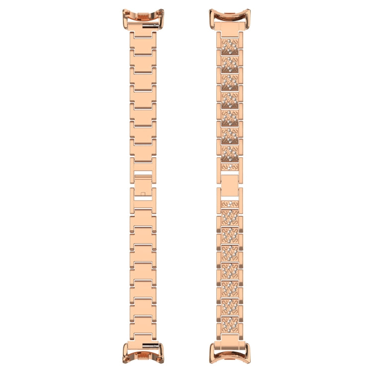 For Xiaomi Smart Band 9 / 9 NFC Diamond Three Beads Stainless Steel Metal Watch Band