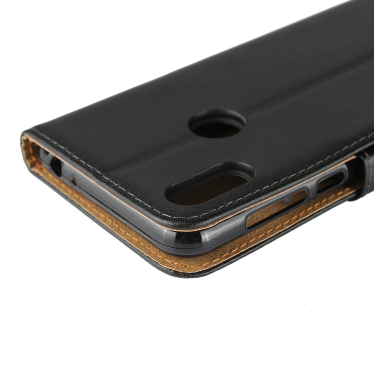 Leather Horizontal Flip Holster for Moto P30 Play ,with Magnetic Clasp and Bracket and Card Slot and Wallet(Black)